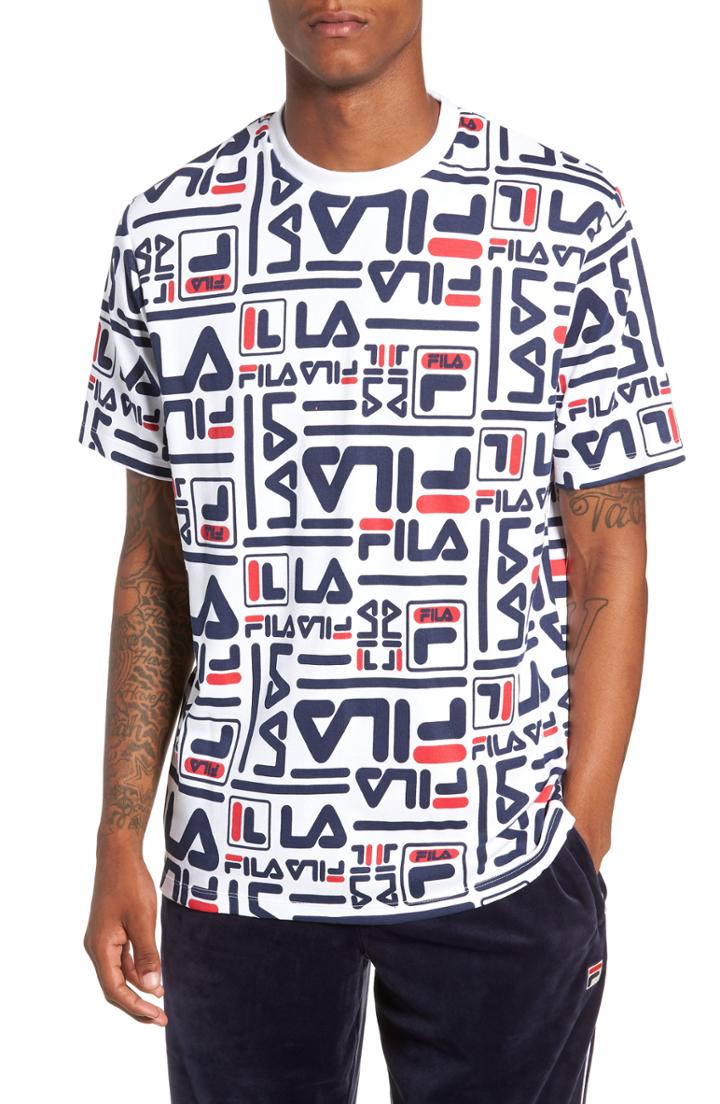 Men's Fila Charlie Allover Print T-shirt, Size - White