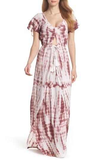 Women's Surf Gypsy Tie Dye Cover Up - Burgundy