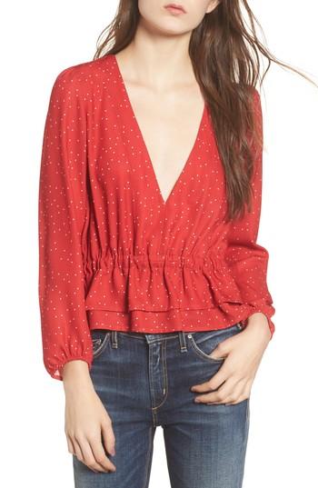 Women's Mcguire Shama Peplum Hem Top - Red