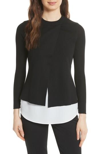 Women's Ted Baker London Mock Two-piece Sweater - Black