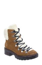 Women's Marc Fisher Ltd Capell Genuine Shearling Cuff Lace-up Boot .5 M - Brown