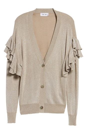 Women's Line & Dot Hull Ruffle Cardigan