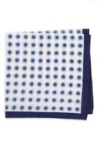 Men's Nordstrom Men's Shop Lenzo Medallion Pocket Square, Size - Blue