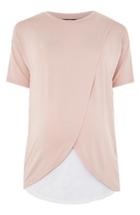 Women's Topshop Short Sleeve Drape Maternity/nursing Tee Us (fits Like 14) - Pink