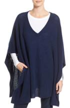 Women's Halogen Cashmere Poncho, Size - Blue
