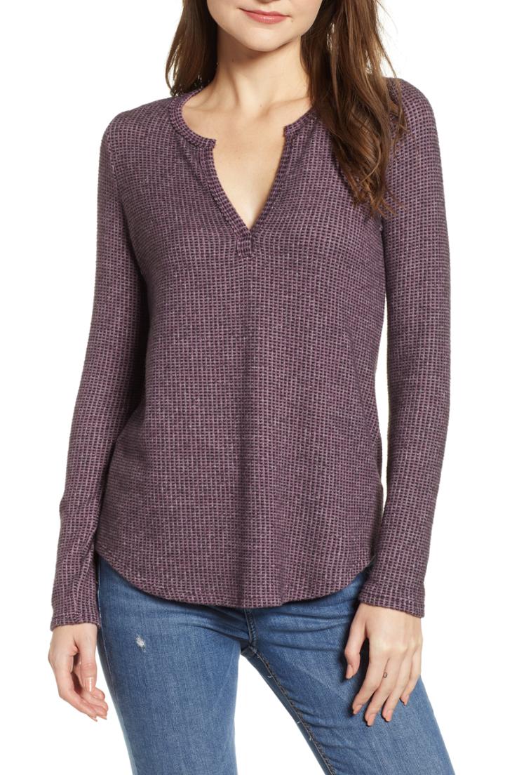 Women's Socialite Cozy Rib Knit Top - Purple