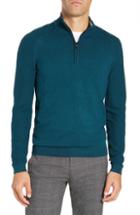 Men's Ted Baker London Just Run Trim Fit Funnel Neck Pullover (m) - Blue/green