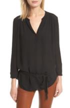 Women's Joie Silk Georgette Blouson Top - Black