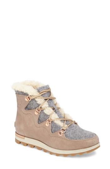 Women's Sorel Sneakchic Alpine Holiday Waterproof Bootie M - Brown