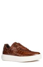 Men's Geox Deiven 8 Croc Textured Low Top Sneaker Us / 40eu - Brown
