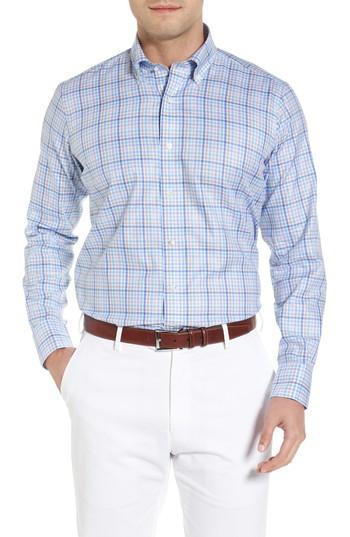 Men's Peter Millar Collection Jetty Check Sport Shirt - Blue