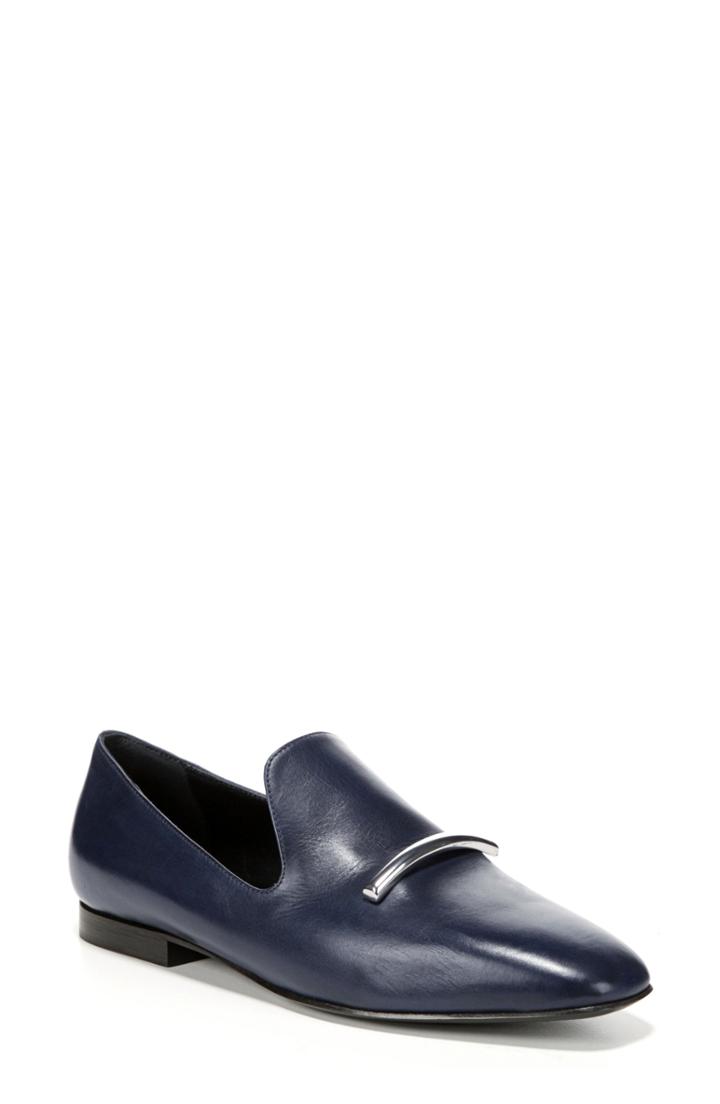 Women's Via Spiga Is Flat Loafer, Size 5.5 M - Blue