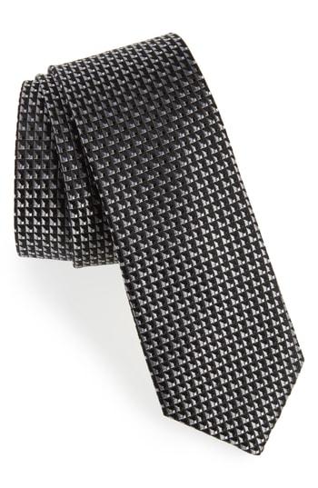 Men's Calibrate Tomer Mini Silk Tie, Size - Black