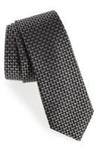 Men's Calibrate Tomer Mini Silk Tie, Size - Black