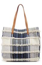 Sole Society Patchwork Denim Tote - Blue