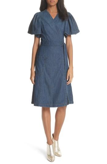 Women's La Vie Rebecca Taylor Denim Wrap Dress - Blue
