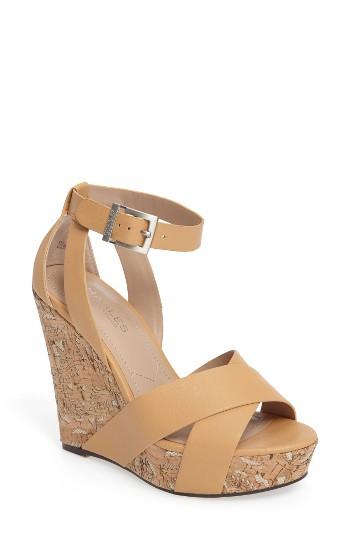 Women's Charles By Charles David Amsterdam Platform Wedge Sandal M - Beige