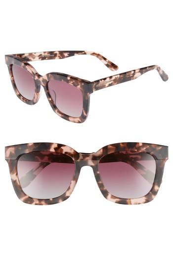 Women's Diff Carson 53mm Polarized Square Sunglasses - Himalayan Tortoise/ Rose
