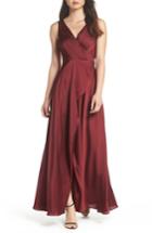 Women's Fame And Partners Vivian A-line Gown - Burgundy