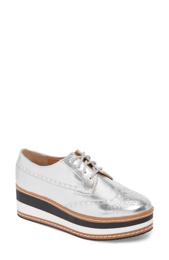 Women's Steve Madden Greco Platform Oxford .5 M - Metallic