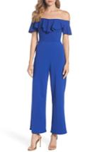 Women's Dorothy Perkins Off The Shoulder Jumpsuit Us / 8 Uk - Blue