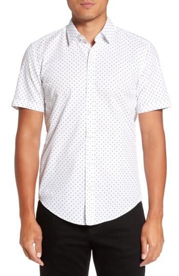 Men's Boss Ronny Trim Dot Print Sport Shirt - Blue
