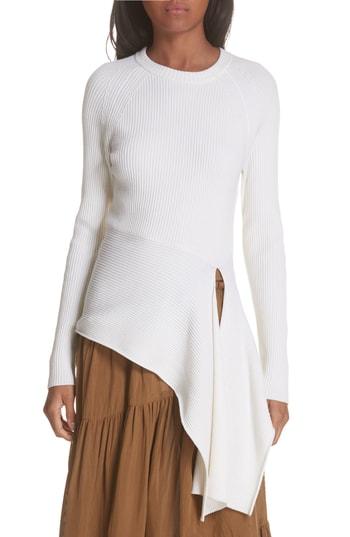 Women's 3.1 Phillip Lim Side Tie Rib Knit Pullover - White