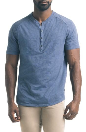 Men's Good Man Brand Short Sleeve Slub Henley - Blue