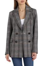 Women's Avec Les Filles Plaid Double Breasted Blazer - Grey