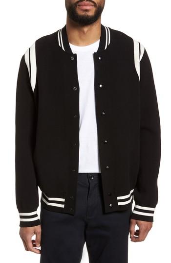 Men's Vince Varsity Fit Jacket, Size Large - Black