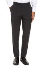 Men's Pal Zileri Marzotto Flat Front Check Wool Trousers Us/ 52 Eu - Grey