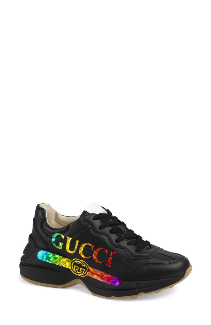 Women's Gucci Rhyton Rainbow Sneaker .5us / 34.5eu - Black