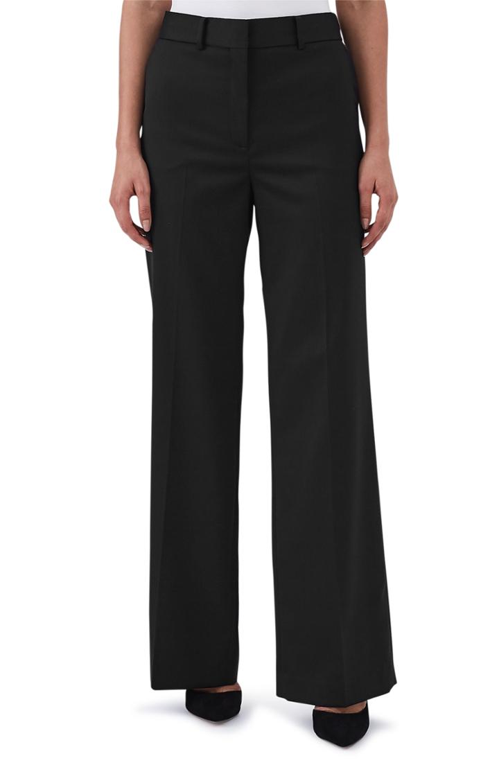 Women's Reiss Harper Wide Leg Stretch Wool Trousers Us / 6 Uk - Black