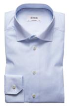 Men's Eton Contemporary Fit Print Dress Shirt - Blue