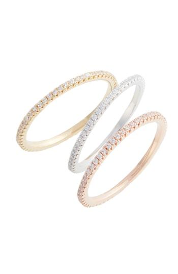Women's Nordstrom Set Of 3 Pave Eternity Bands