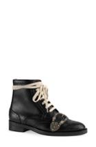 Women's Gucci Queercore Combat Boot Us / 37eu - Black