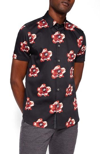 Men's Ted Baker London Floral Print Sport Shirt