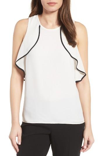 Women's Halogen Ruffle Shoulder Top - Ivory