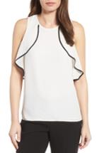 Women's Halogen Ruffle Shoulder Top - Ivory