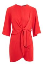 Women's Topshop Tie Front Minidress Us (fits Like 2-4) - Red