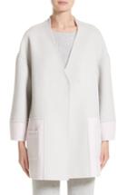 Women's St. John Collection Reversible Wool Blend Cocoon Coat - Grey