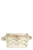 Mali + Lili Faye Vegan Leather Quilted Belt Bag - Metallic