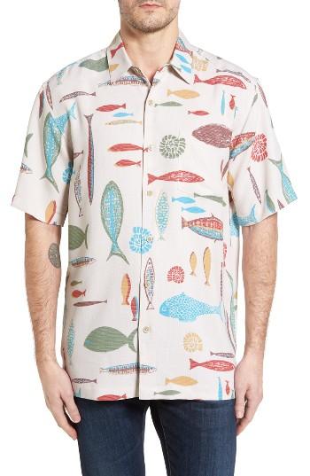 Men's Kahala Fish Print Sport Shirt - Beige