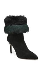 Women's Sam Edelman Oleana Faux Fur Trim Bootie .5 M - Black