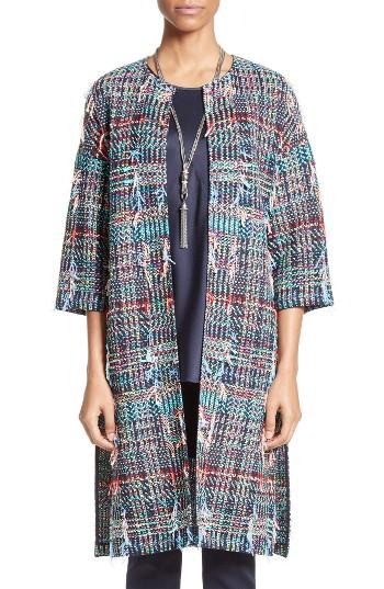 Women's St. John Collection Dara Fringe Knit Topper