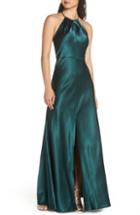 Women's Jenny Yoo Aniston Luxe Crepe Trumpet Gown - Blue