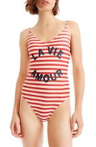 Women's J.crew La Vie Amour Stripe One-piece Swimsuit