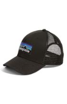 Men's Patagonia P-6 Logo Trucker Hat - Black