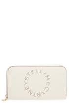 Women's Stella Mccartney Alter Nappa Perforated Logo Faux Leather Wallet - White