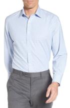 Men's Nordstrom Men's Shop Tech-smart Traditional Fit Stretch Check Dress Shirt .5 32/33 - Blue